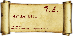 Tódor Lili névjegykártya